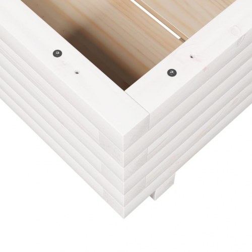Plantekasse i massivt fyrretræ 50 x 50 x 26,5 cm - hvid