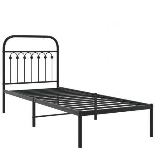 Sengeramme med sengegavl 80x200 cm - sort