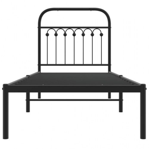 Sengeramme med sengegavl 80x200 cm - sort