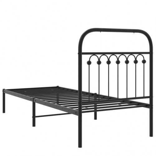 Sengeramme med sengegavl 80x200 cm - sort