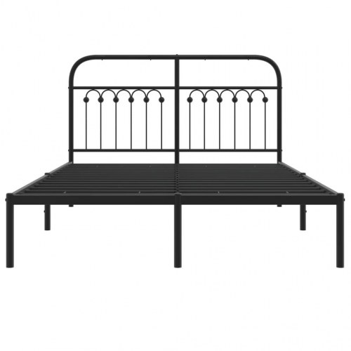 Sengeramme med sengegavl 140 x 200 cm - sort