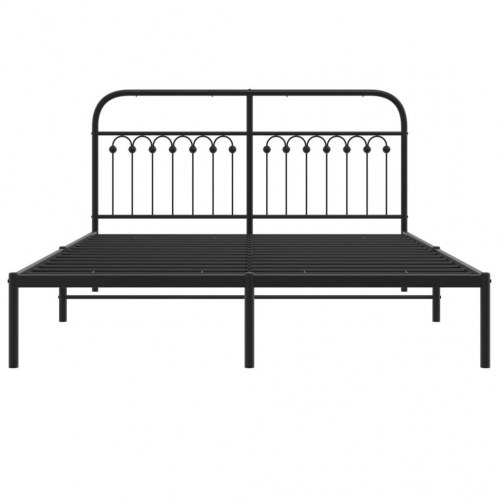 Sengeramme med sengegavl 160x200 cm metal sort
