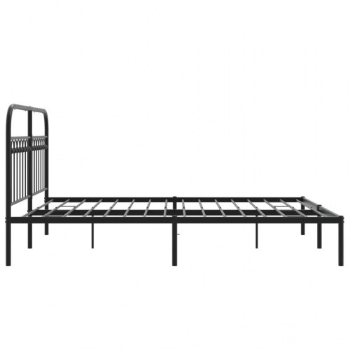 Sengeramme med sengegavl 160x200 cm metal sort