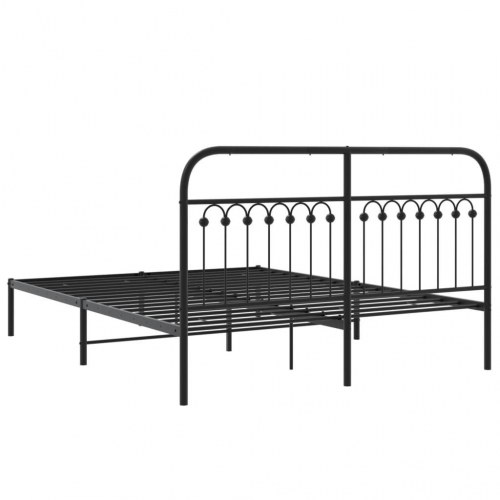 Sengeramme med sengegavl 160x200 cm metal sort