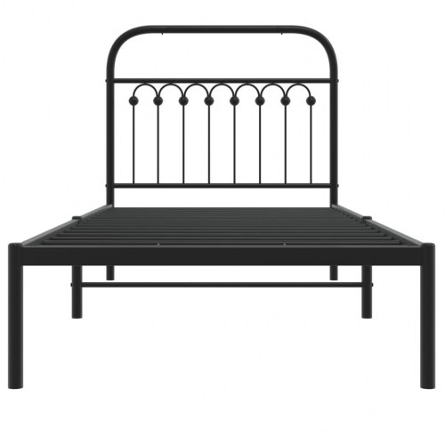 Sengeramme med sengegavl 90 x 200 cm - sort