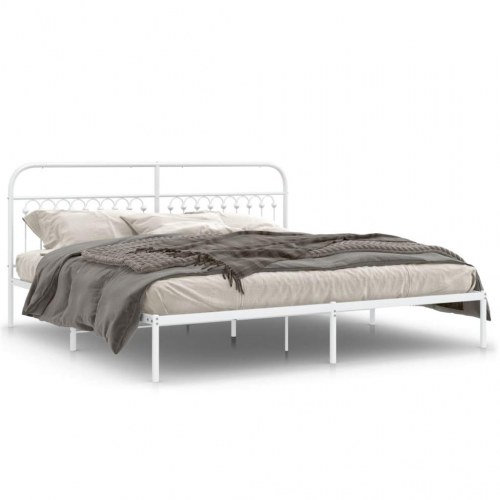 Sengeramme med sengegavl 193 x 203 cm - hvid