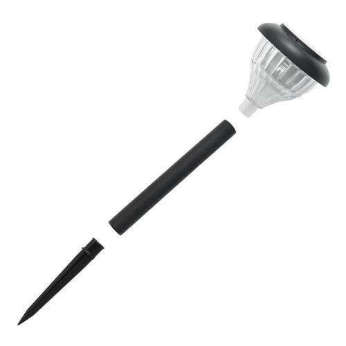 Solcellelamper med jordspyd 4 stk. RGB-farver varmt hvidt lys