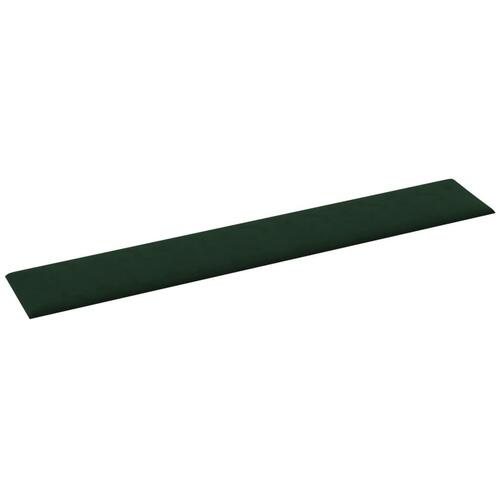 Vægpaneler 12 stk. 90x15 cm 1,62 m² fløjl mørkegrøn