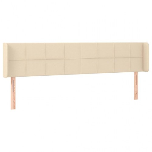 Sengegavl med kanter 203 x 16 x 78/88 cm - cremefarvet