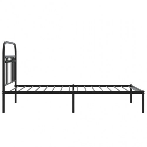 Sengeramme med sengegavl 100x200 cm metal sort