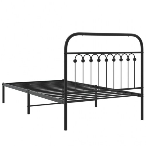 Sengeramme med sengegavl 100x200 cm metal sort