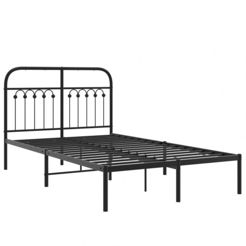 Sengeramme med sengegavl 120 x 190 cm - sort