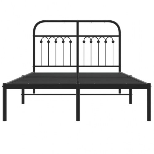 Sengeramme med sengegavl 120 x 190 cm - sort