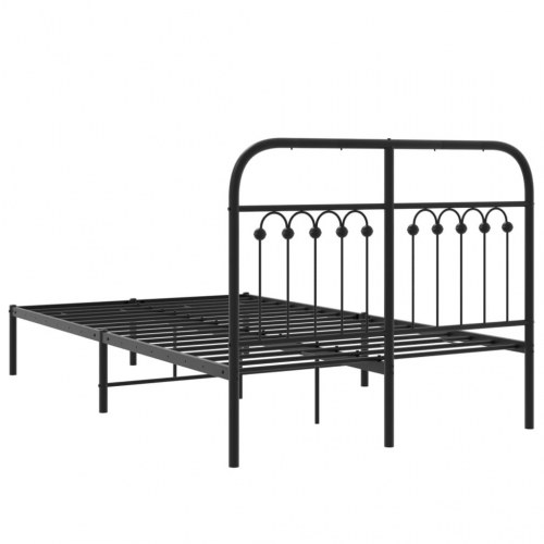 Sengeramme med sengegavl 120 x 190 cm - sort