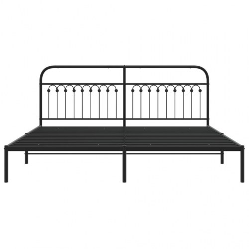 Sengeramme med sengegavl 200 x 200 cm - sort