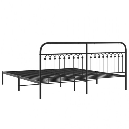 Sengeramme med sengegavl 200 x 200 cm - sort