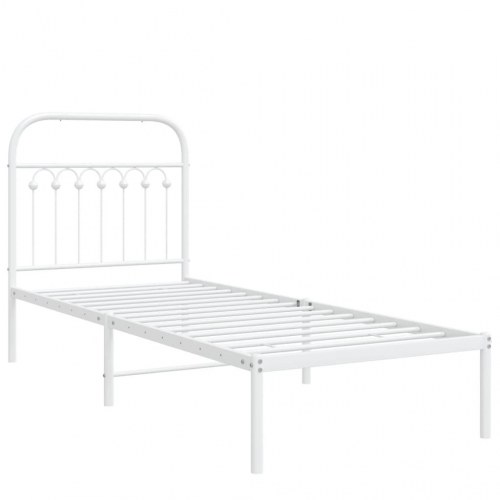 Sengeramme med hovedgærde 75 x 190 cm - hvid