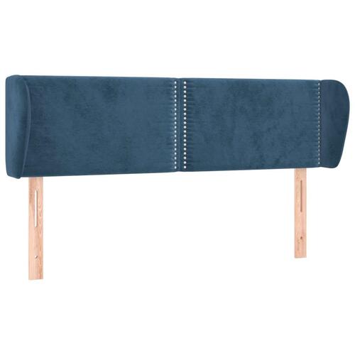Sengegavl med kanter 147x23x78/88 cm fløjl mørkeblå