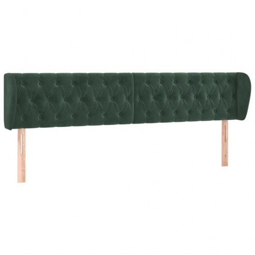 Sengegavl med kanter 203 x 23 x 78/88 cm - mørkegrøn