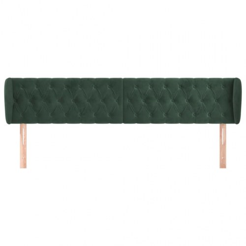 Sengegavl med kanter 203 x 23 x 78/88 cm - mørkegrøn