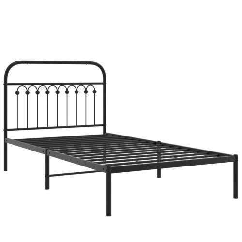 Sengeramme med sengegavl 100 x 190 cm - sort