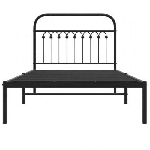 Sengeramme med sengegavl 100 x 190 cm - sort