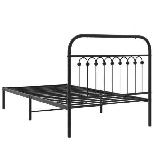 Sengeramme med sengegavl 100 x 190 cm - sort