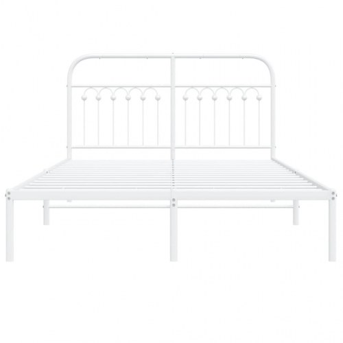 Sengeramme med sengegavl 140 x 200 cm - hvid