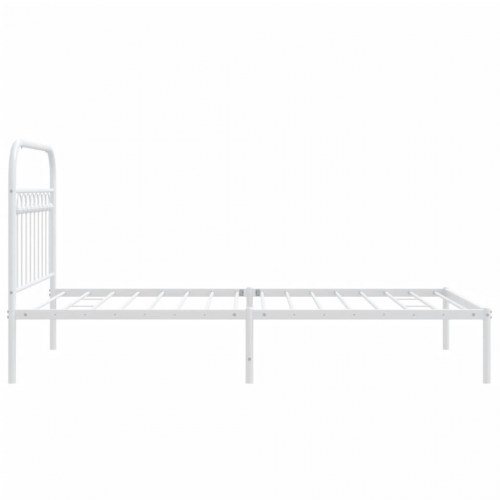 Sengeramme med sengegavl i stål 100 x 200 cm - hvid