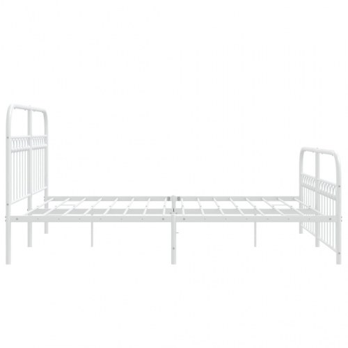 Sengeramme med sengegavl og fodgærde 150 x 200 cm - hvid