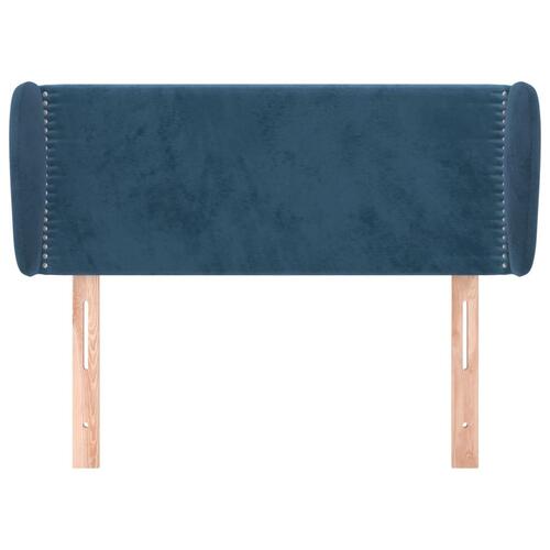 Sengegavl med kanter 83x23x78/88 cm fløjl mørkeblå
