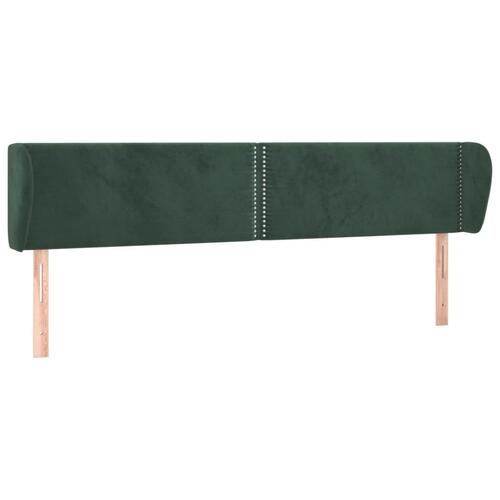 Sengegavl med kanter 183x23x78/88 cm fløjl mørkegrøn