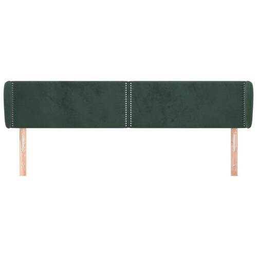 Sengegavl med kanter 183x23x78/88 cm fløjl mørkegrøn