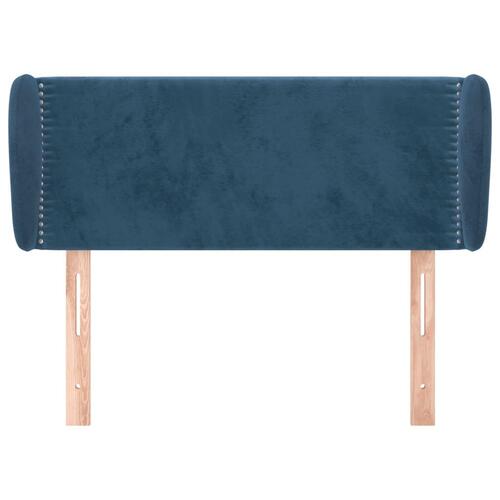 Sengegavl med kanter 93x23x78/88 cm fløjl mørkeblå