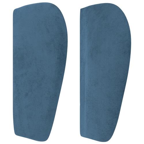 Sengegavl med kanter 103x23x78/88 cm fløjl mørkeblå