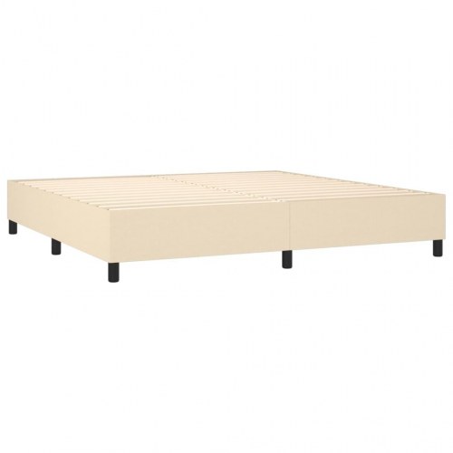 Kontinentalseng med madras 200 x 200 cm - stof, cremefarvet