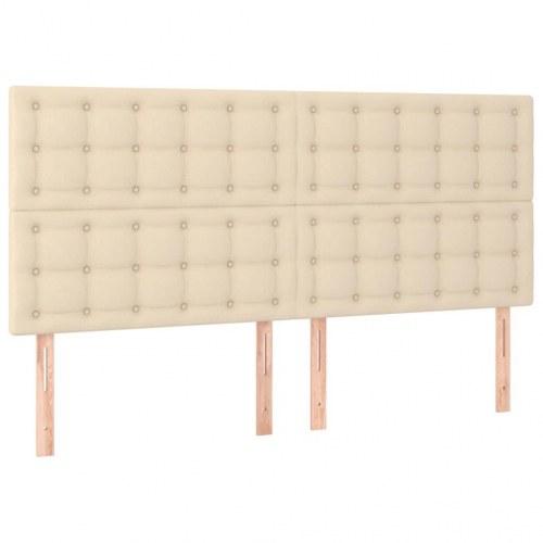 Kontinentalseng med madras 200 x 200 cm - stof, cremefarvet