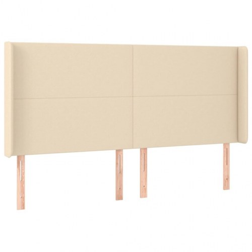Kontinentalseng med madras 160×200 cm - stof, cremefarvet