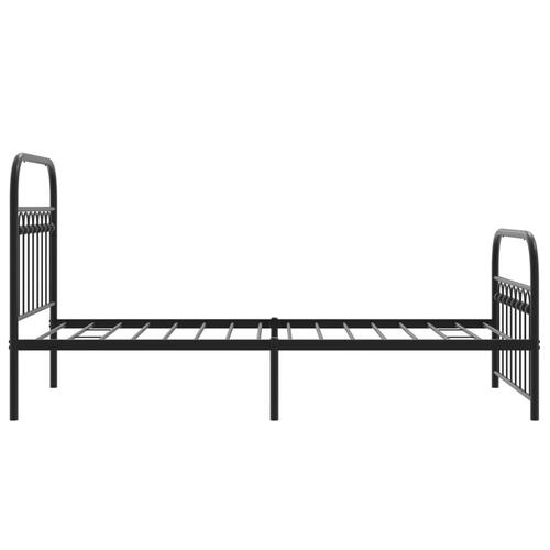 Sengeramme med sengegavl og fodgærde 90x200 cm metal sort