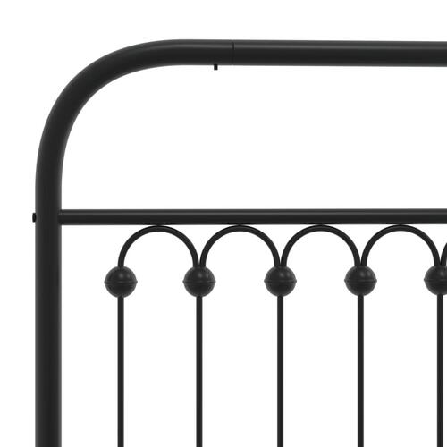Sengeramme med sengegavl og fodgærde 90x200 cm metal sort