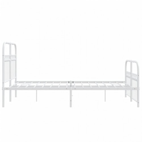 Sengeramme med sengegavl og fodgærde 120×190 cm - metal, hvid