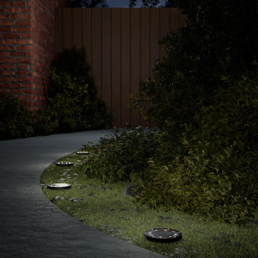 Solcellelamper med jordspyd 12 stk. varmt hvidt lys billede