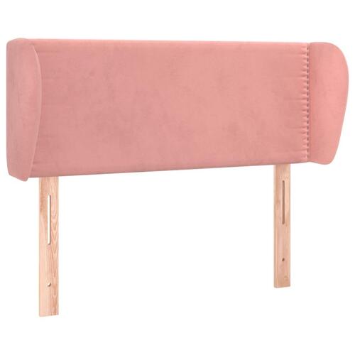 Sengegavl med kanter 93x23x78/88 cm fløjl lyserød