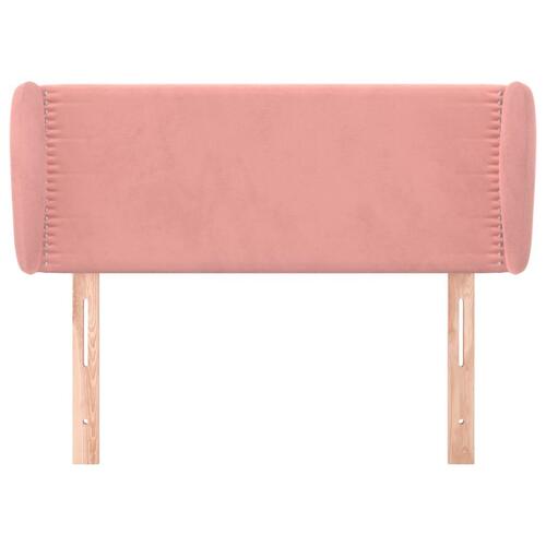 Sengegavl med kanter 93x23x78/88 cm fløjl lyserød