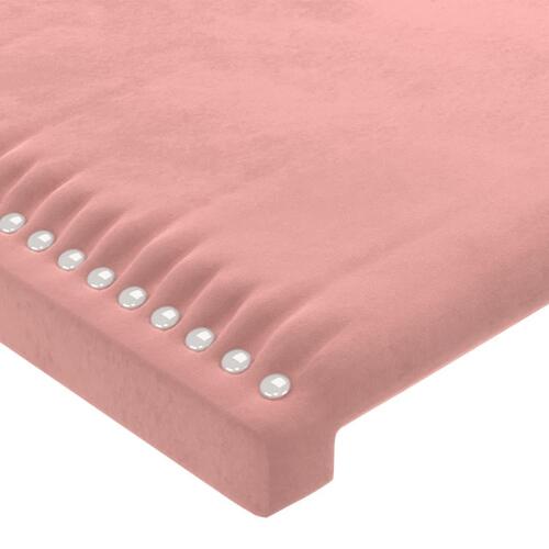 Sengegavl med kanter 93x23x78/88 cm fløjl lyserød