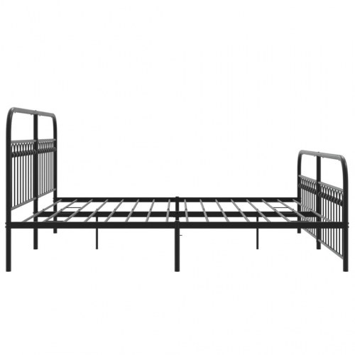 Sengeramme med sengegavl og fodgærde 200x200 cm metal sort