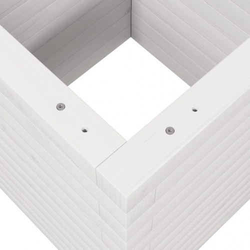 Plantekasse i massivt fyrretræ - hvid 40 x 40 x 46 cm