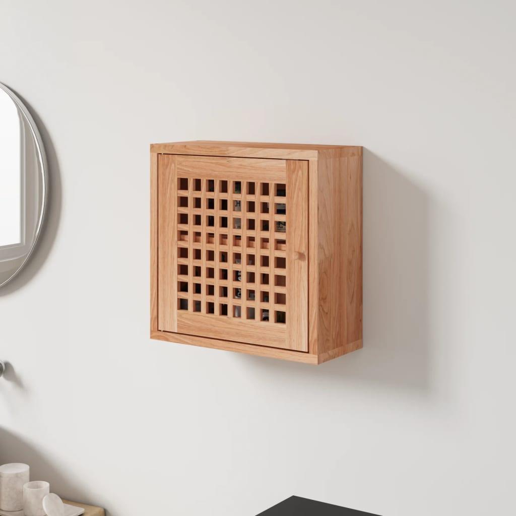Vægskab 42x18x42 cm massivt træ valnød