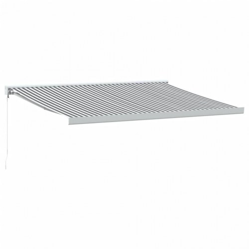 Foldemarkise 4 × 3 m - stof og aluminium, antracitgrå/hvid