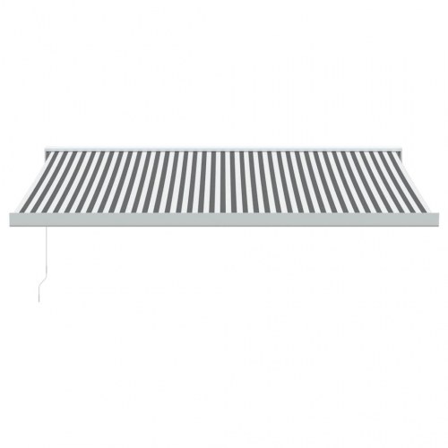 Foldemarkise 4 × 3 m - stof og aluminium, antracitgrå/hvid